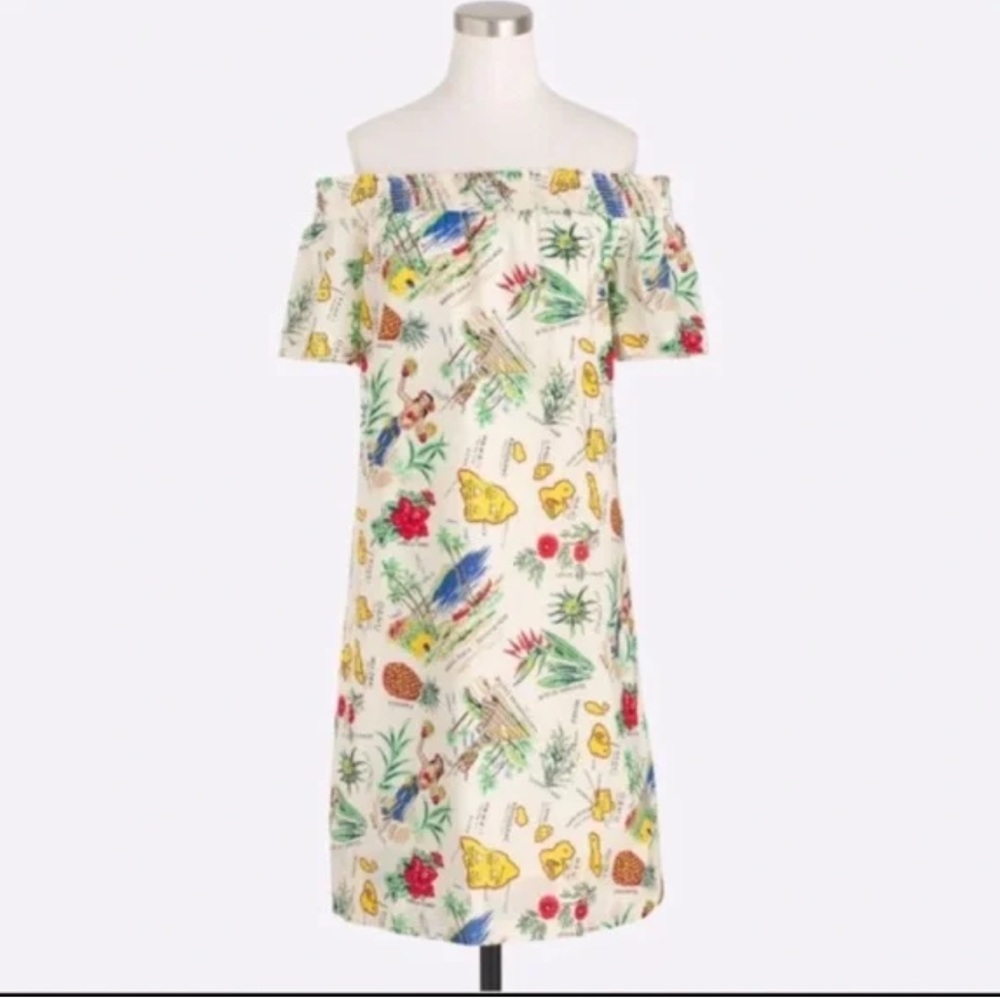 NWOT BLOGGERS FAVE J. Crew Off-Shoulder Floral Mini Dress - Picture 6 of 6